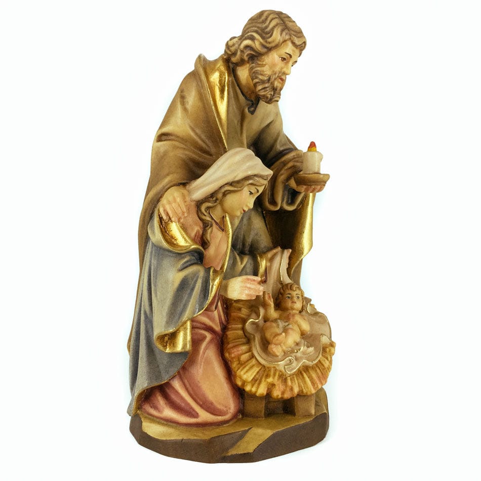 DEUR SNC DI DEMETZ OSVALD & CO. Wooden Statue of the Nativity With St. Joseph Holding a Candle