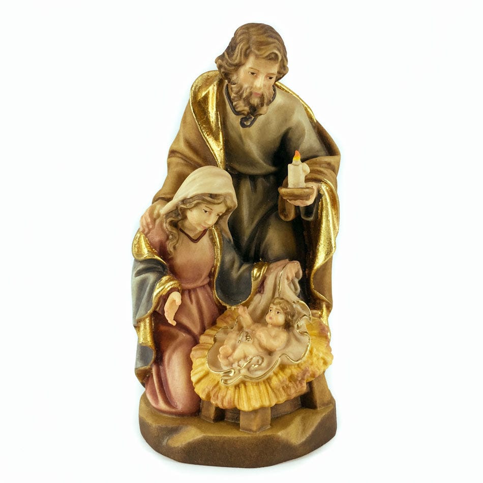 DEUR SNC DI DEMETZ OSVALD & CO. 12 cm (4.72 in) Wooden Statue of the Nativity With St. Joseph Holding a Candle