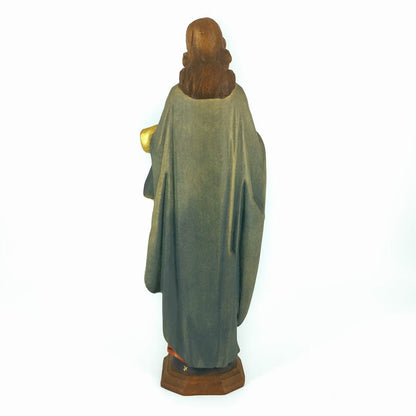 Mondo Cattolico 20 cm (7.87 in) Wooden Statue of the Virgin Mary with Baby Jesus