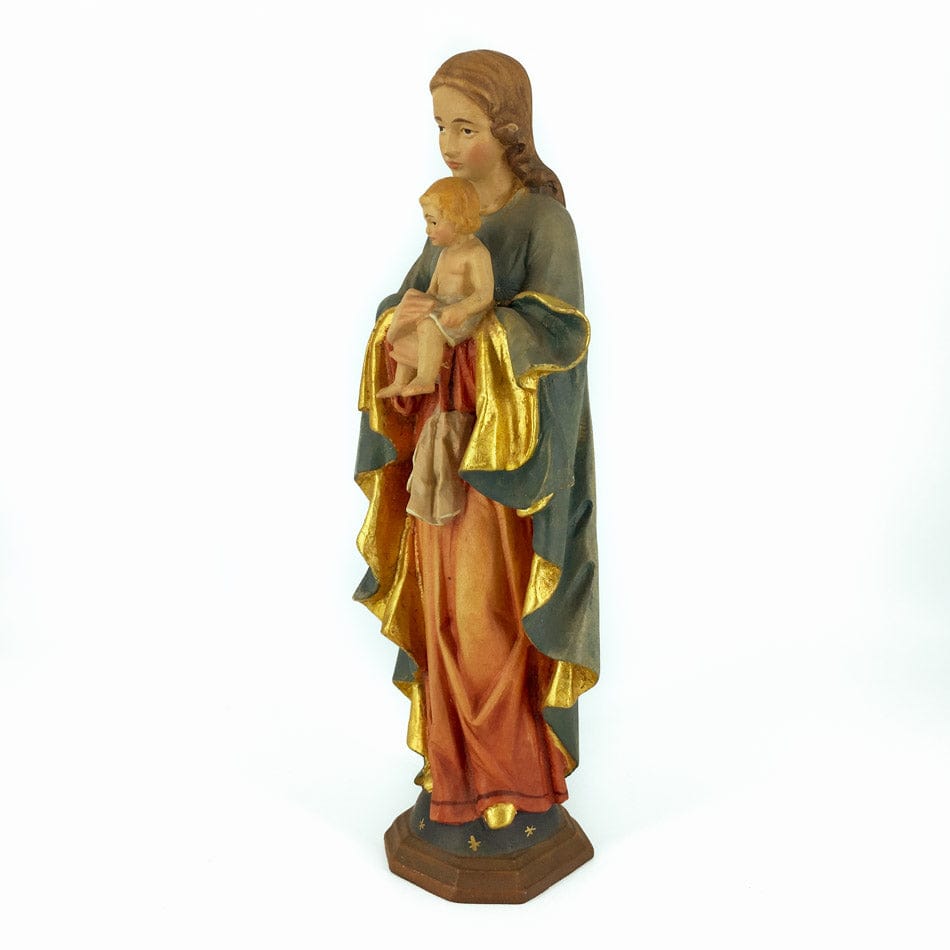 Mondo Cattolico 20 cm (7.87 in) Wooden Statue of the Virgin Mary with Baby Jesus