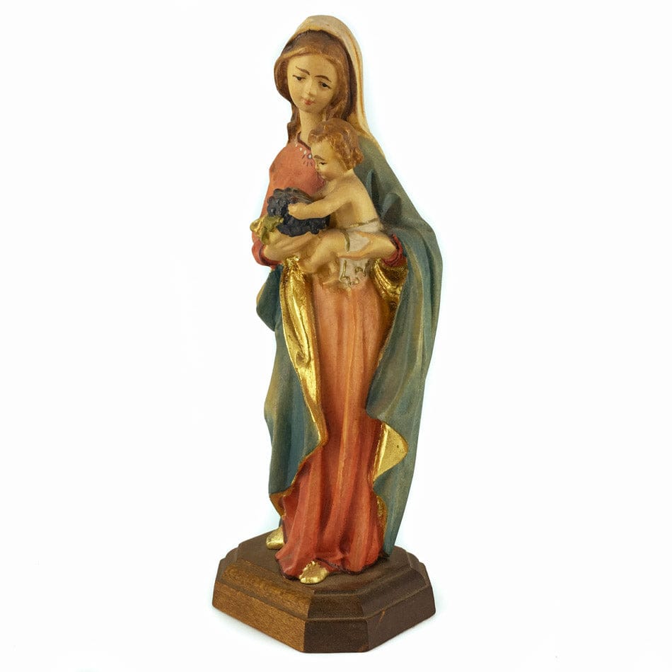 Mondo Cattolico 15 cm (5.91 in) Wooden Statue of Virgin of the Grapes