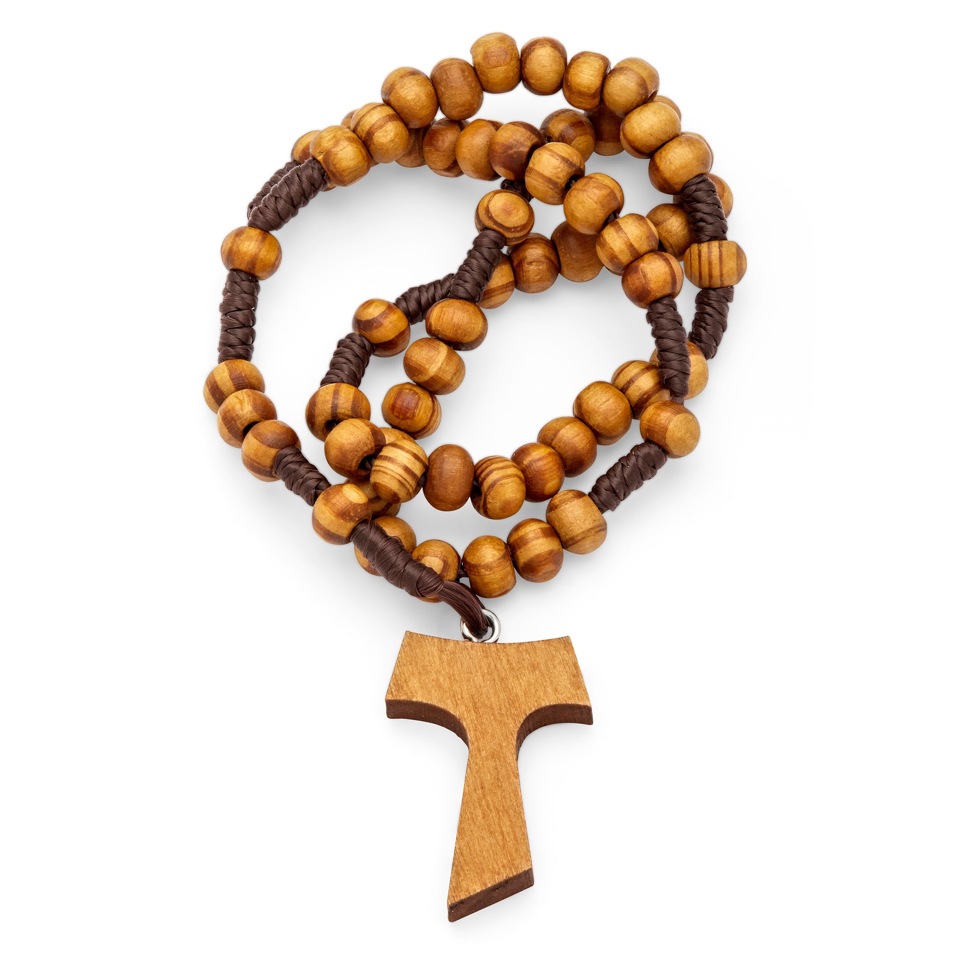 MONDO CATTOLICO Prayer Beads 36 cm (14.17 in) / 8 mm (0.31 in) Wooden Tao Rosary and Case
