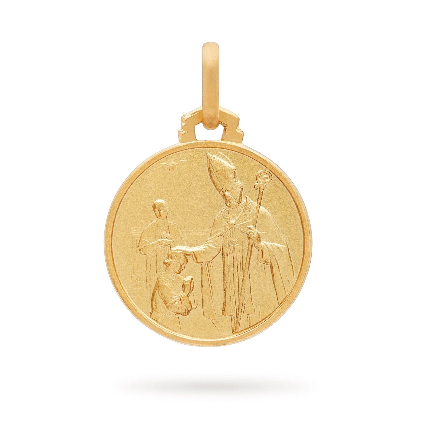 MONDO CATTOLICO 16 mm Yellow Gold Confirmation Medal