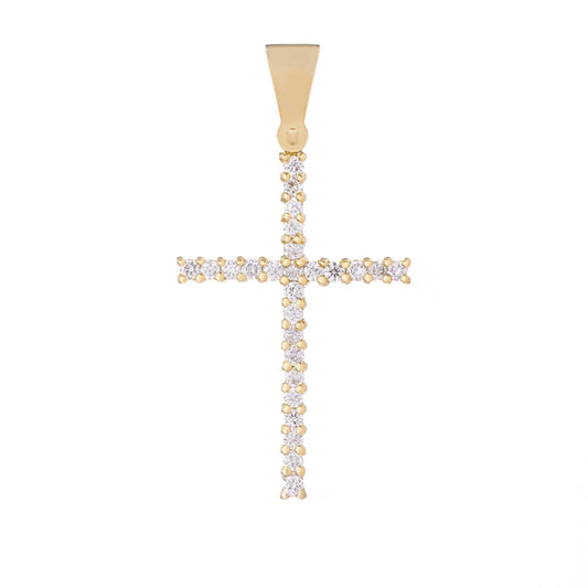 Yellow Gold Pendant Crosses with Diamonds
