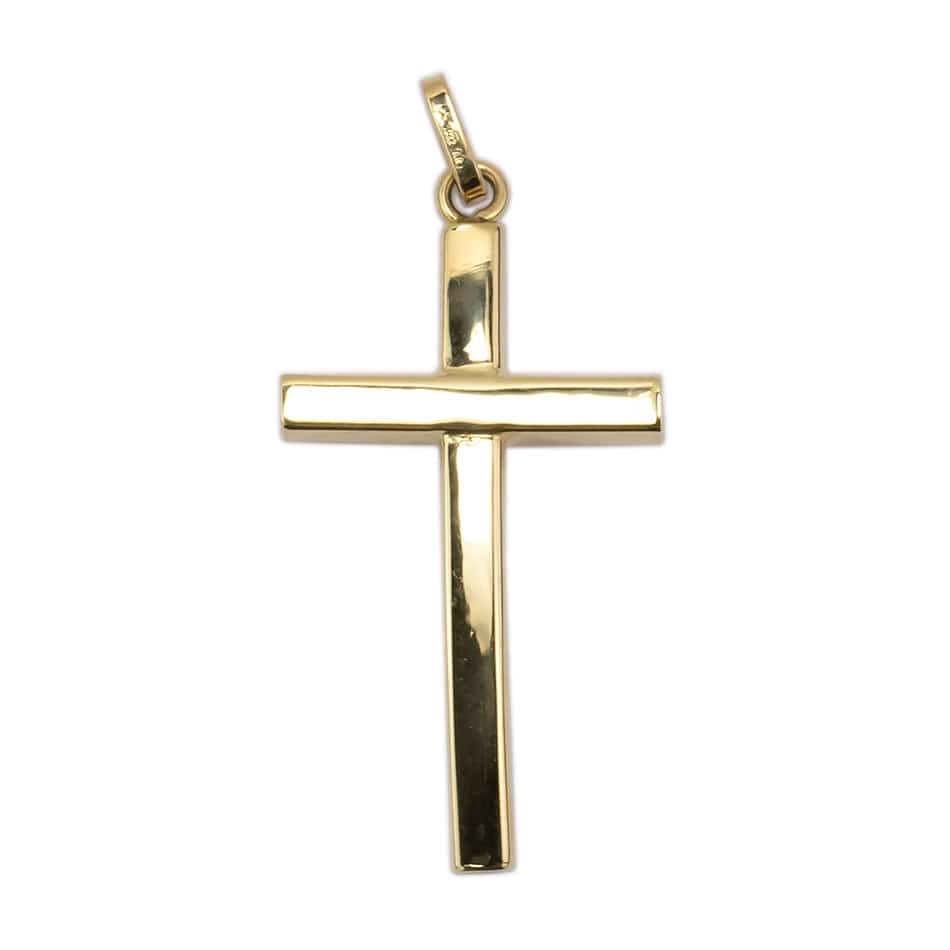 MONDO CATTOLICO Yellow Gold Curved Cross