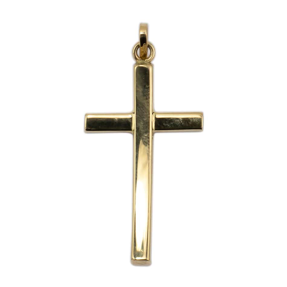 MONDO CATTOLICO Yellow Gold Curved Cross