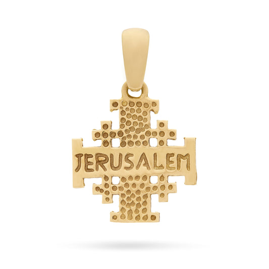 Mondo Cattolico Pendant Yellow Gold Dotted Jerusalem Cross Pendant
