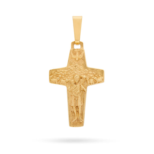 Mondo Cattolico Pendant Yellow Gold Good Shepherd Cross Pendant