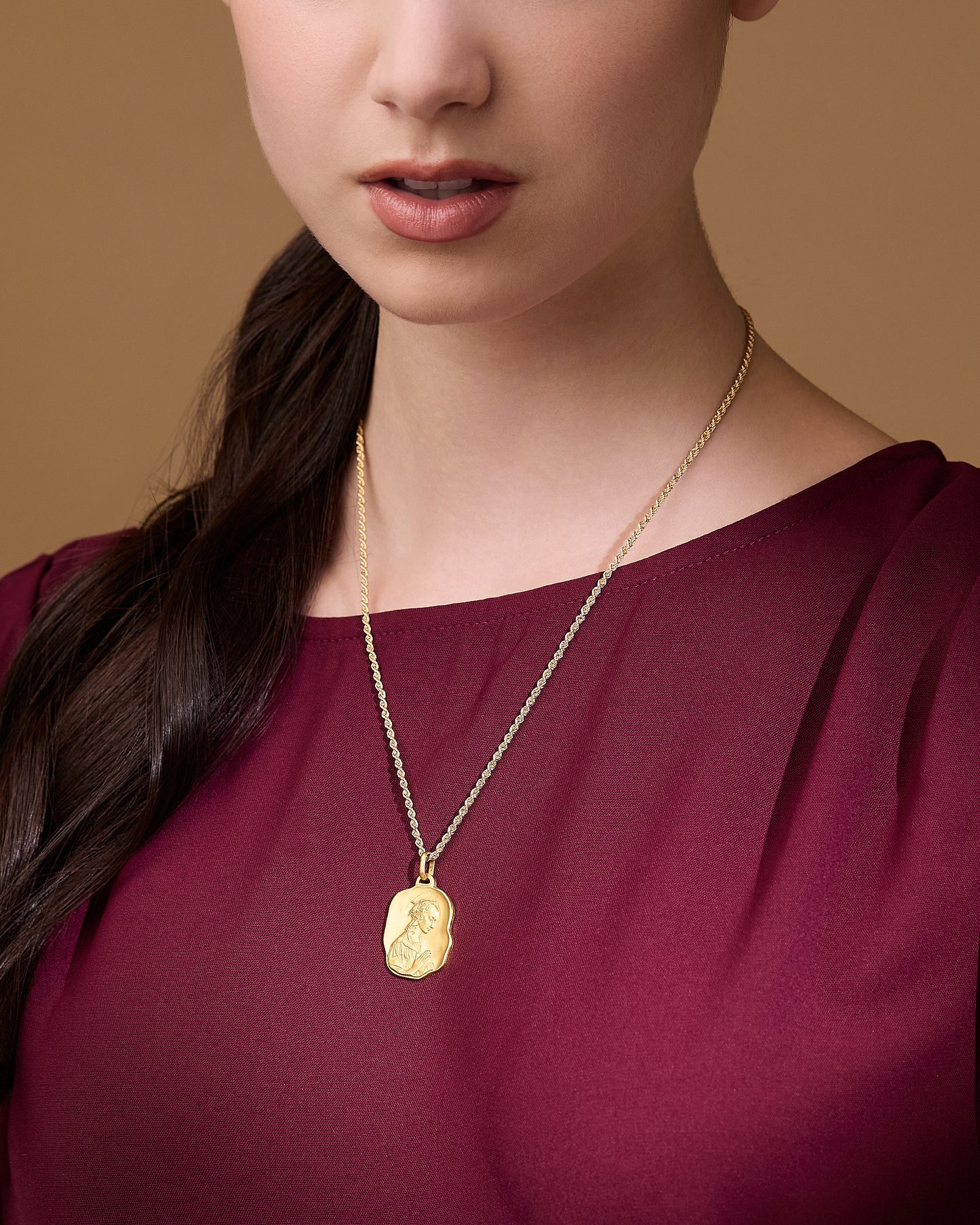 MONDO CATTOLICO ROMA Medal Yellow Gold Irregular Medal of Lippina by Filippo Lippi