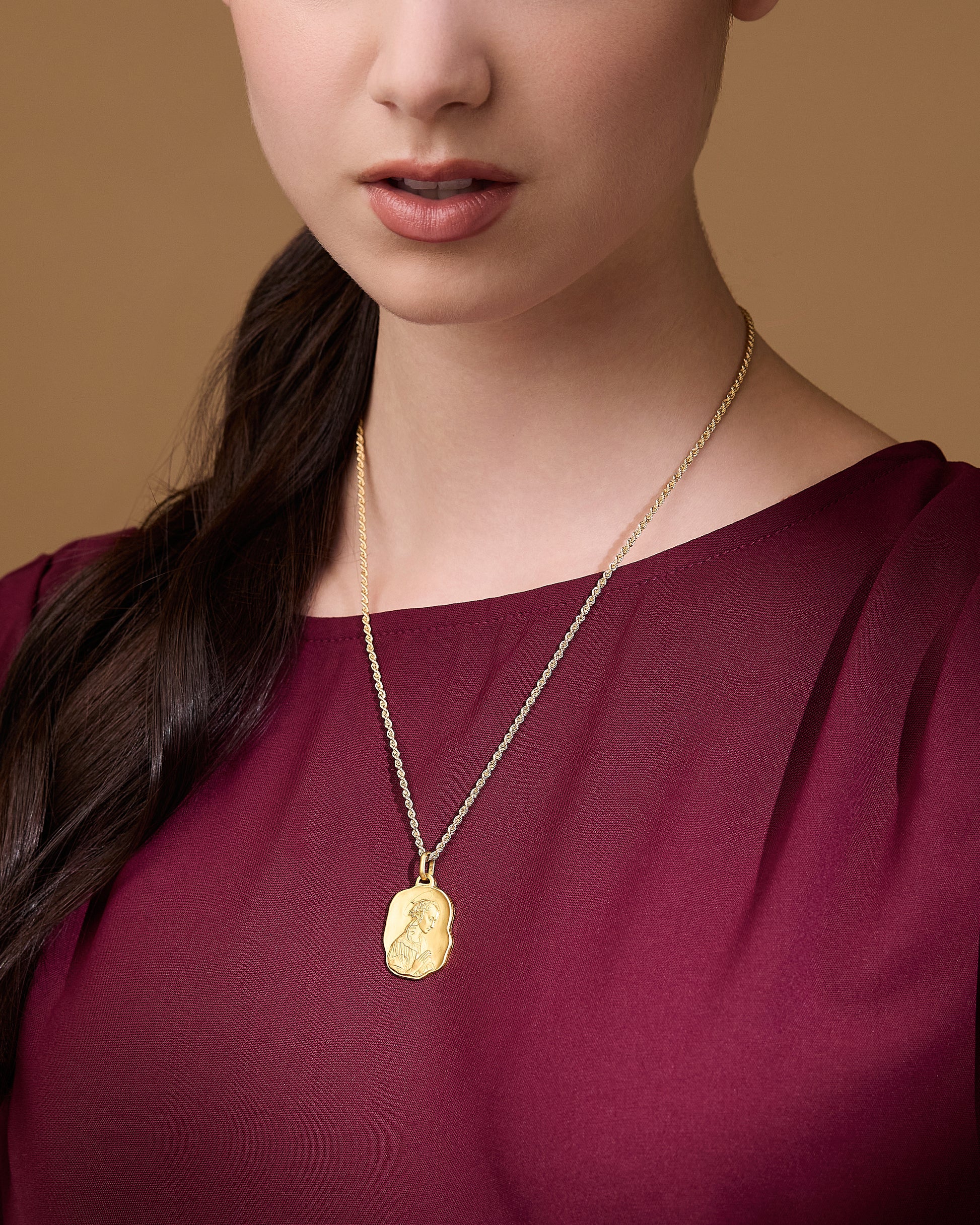 MONDO CATTOLICO ROMA Medal Yellow Gold Irregular Medal of Lippina by Filippo Lippi