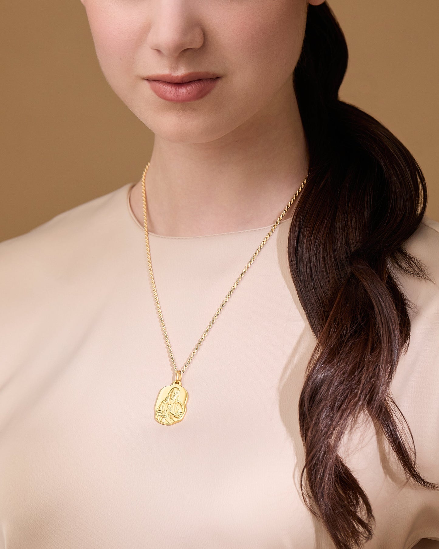 MONDO CATTOLICO ROMA Medal 25 mm (0.98 in) Yellow Gold Irregular Scapular Medal