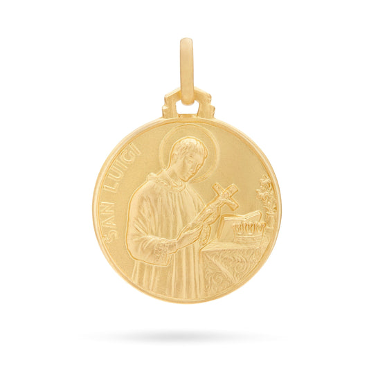 MONDO CATTOLICO Jewelry 16 mm (0.62 in) Yellow Gold Medal of Saint Aloysius