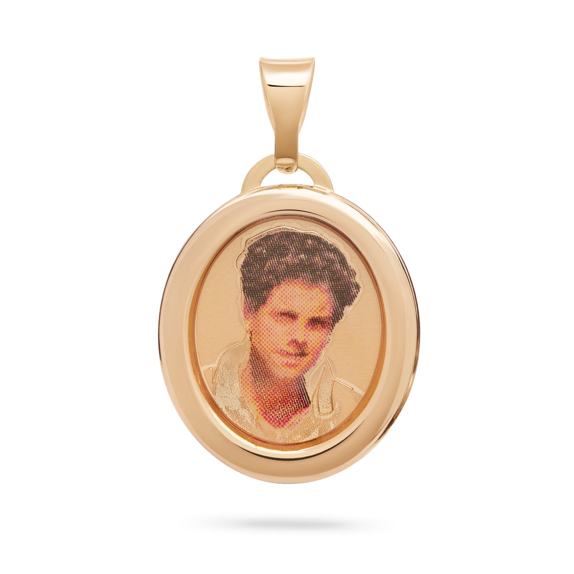 MONDO CATTOLICO ROMA Medal 18 mm (0.70 in) Yellow Gold Medal of Saint Carlo Acutis with Colored Laser-engraved Details