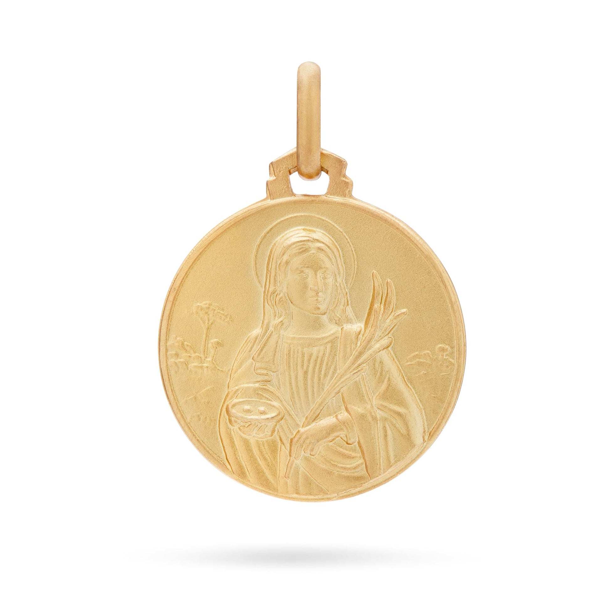 MONDO CATTOLICO Medal 18 mm (0.70 in) Yellow Gold Medal of Saint Lucy