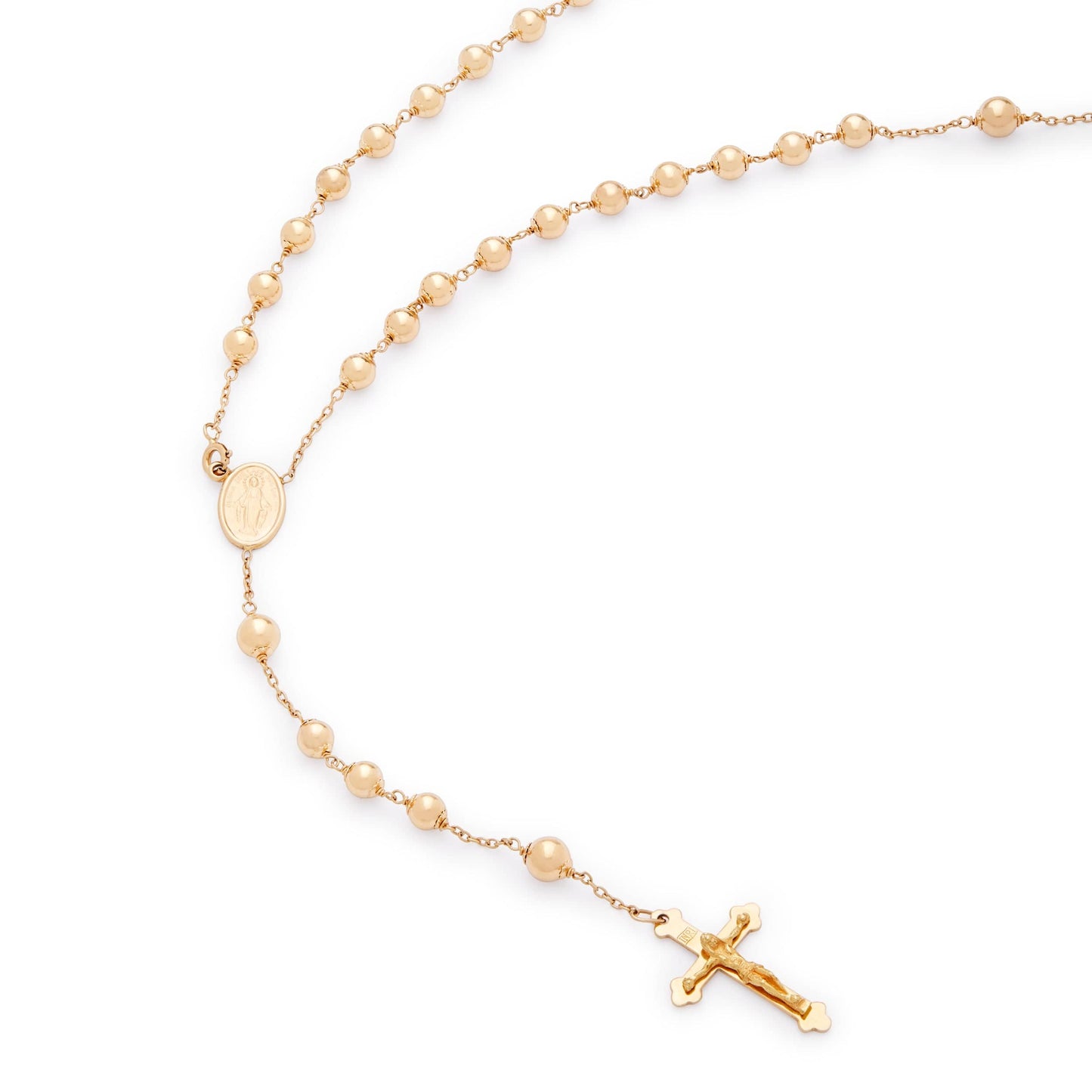 MONDO CATTOLICO Prayer Beads 45 cm (17.7 in) / 5 mm (0.19 in) Yellow Gold Miraculous Mary Rosary