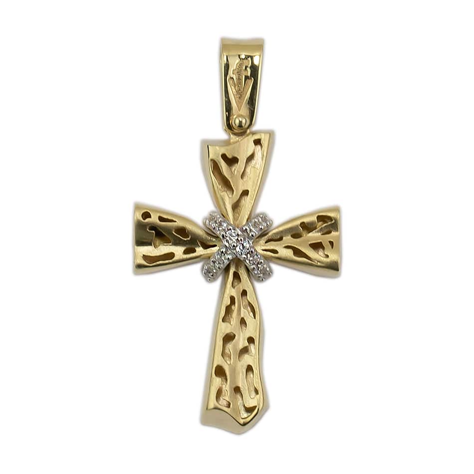 MONDO CATTOLICO Yellow Gold Pendant with White Gold Knot