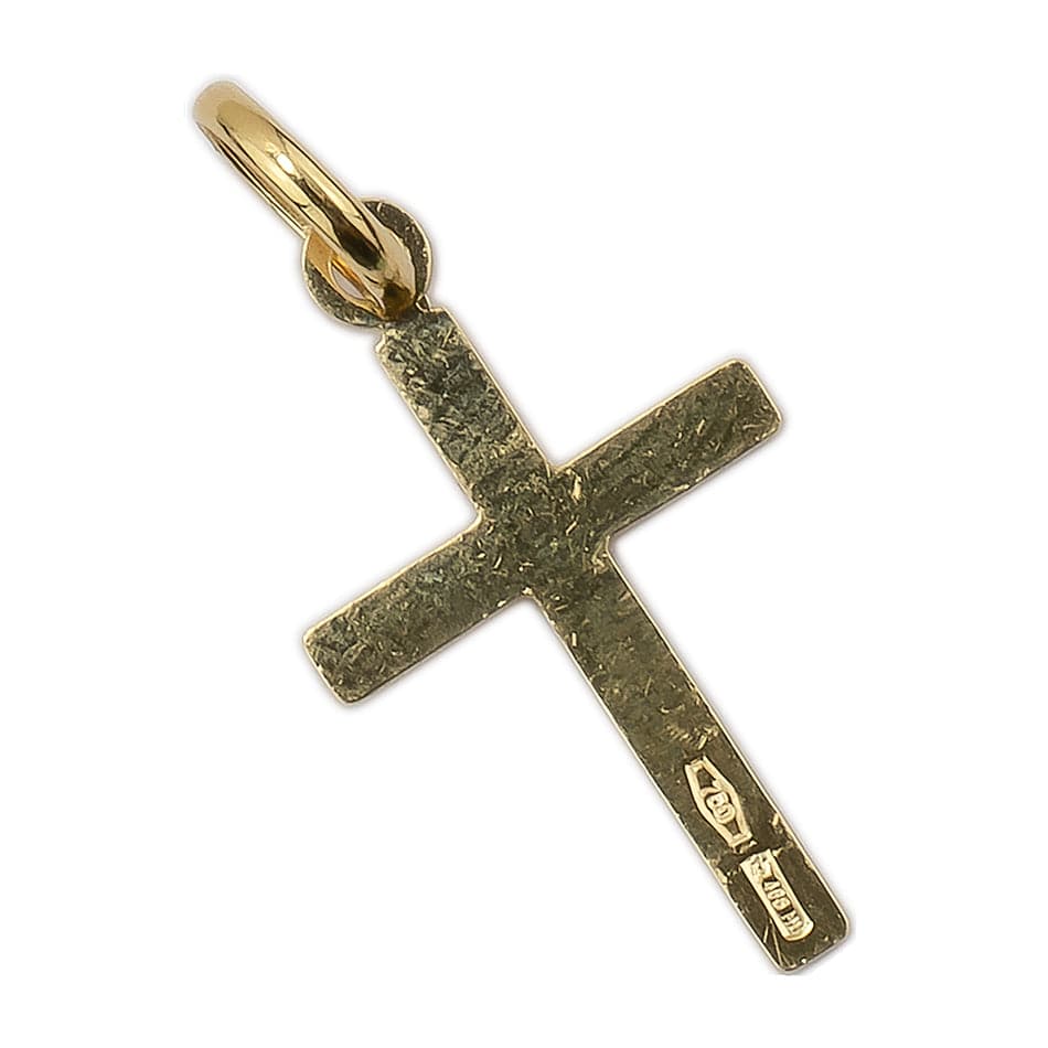 MONDO CATTOLICO Yellow Gold Satin finish Small cross without Body