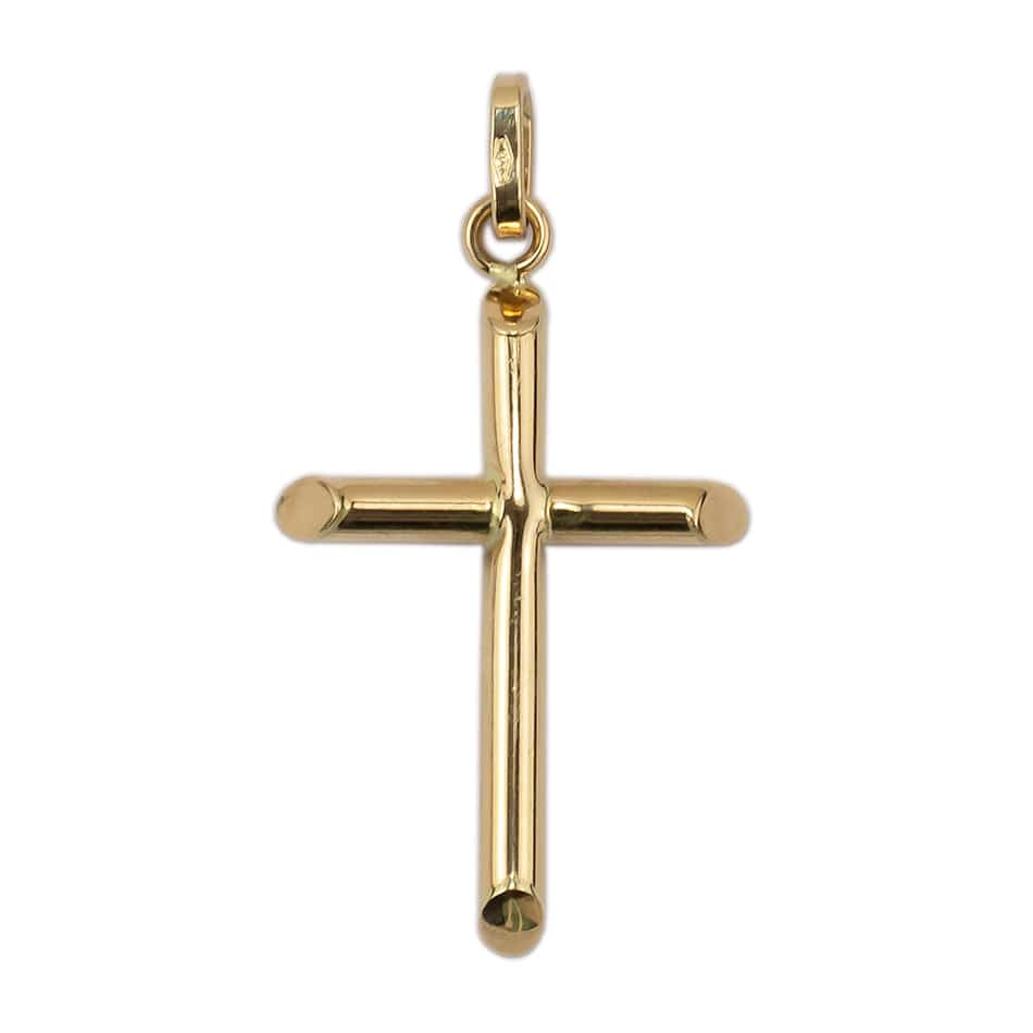 MONDO CATTOLICO Yellow Gold Tube Cross