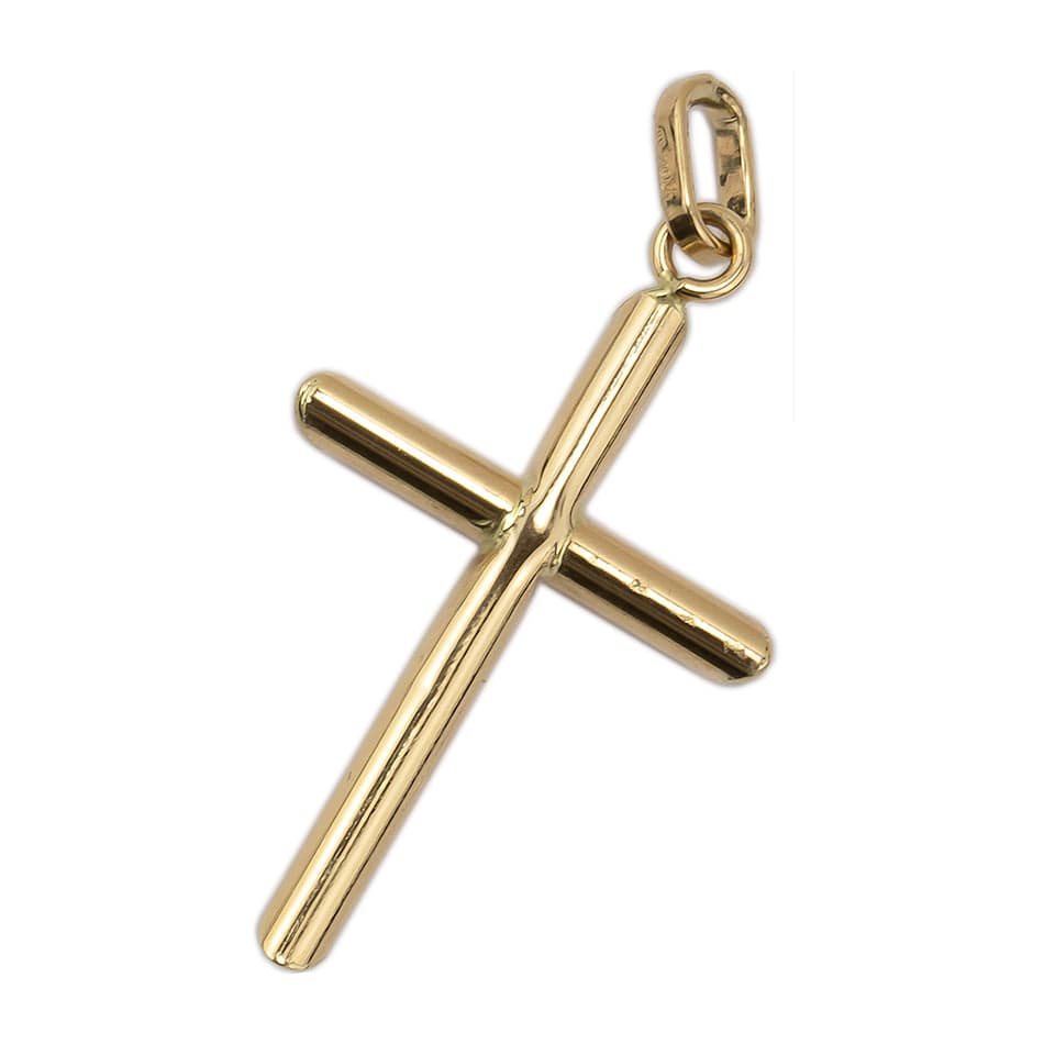 MONDO CATTOLICO Yellow Gold Tube Cross